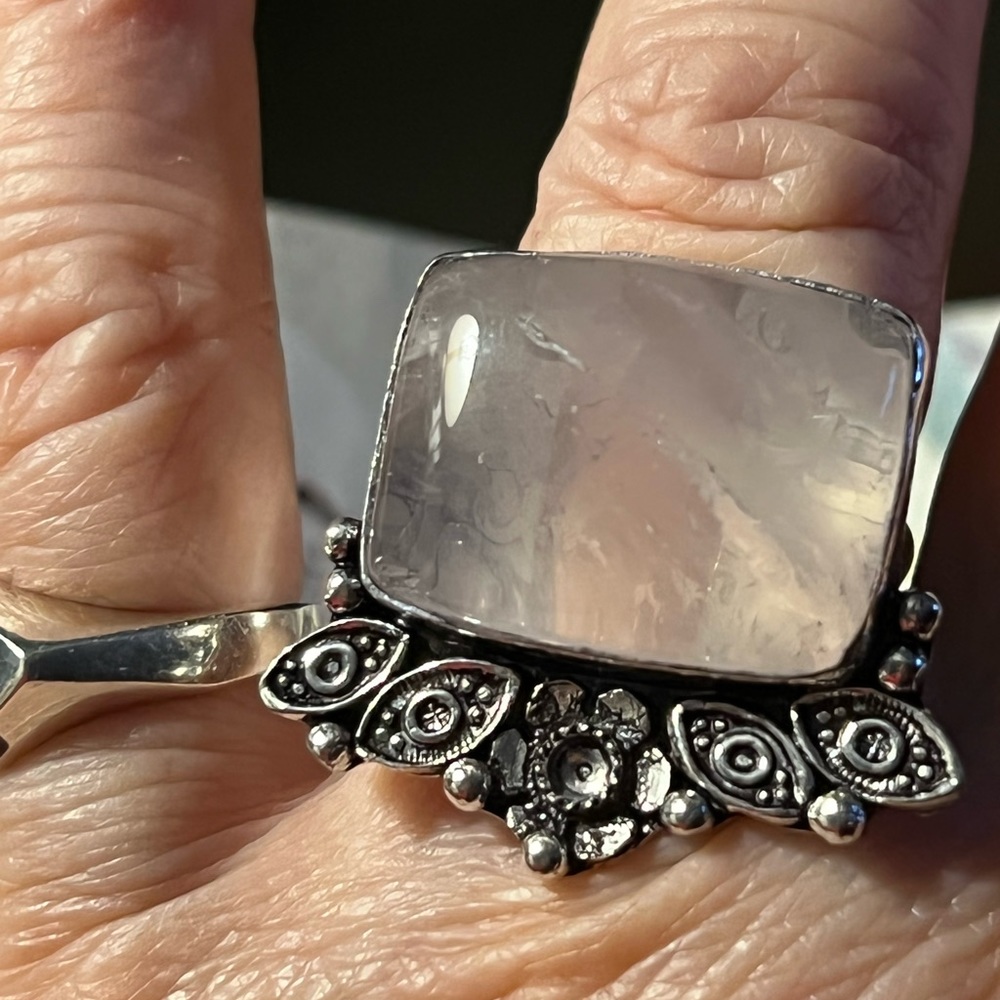 NEW Rose Quartz silver ring - Picture 6 of 11